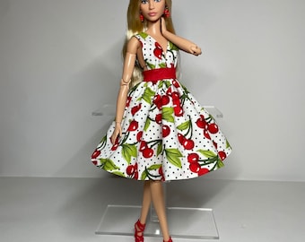 Fruits print dress, for 1:6 scale dolls
