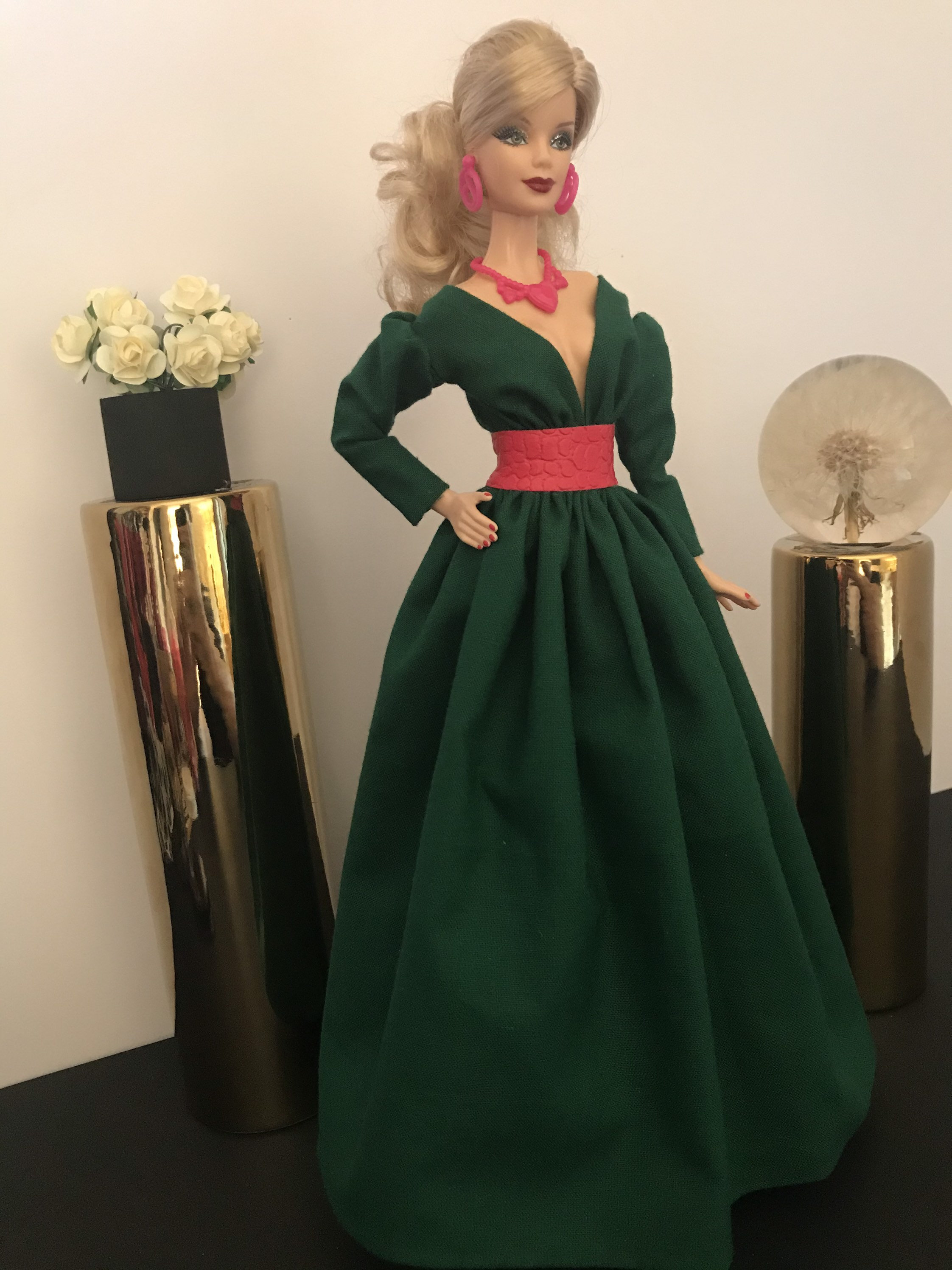 Green long dress for Barbie | Etsy