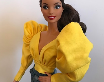 Yellow blouse for 1/6 scale dolls