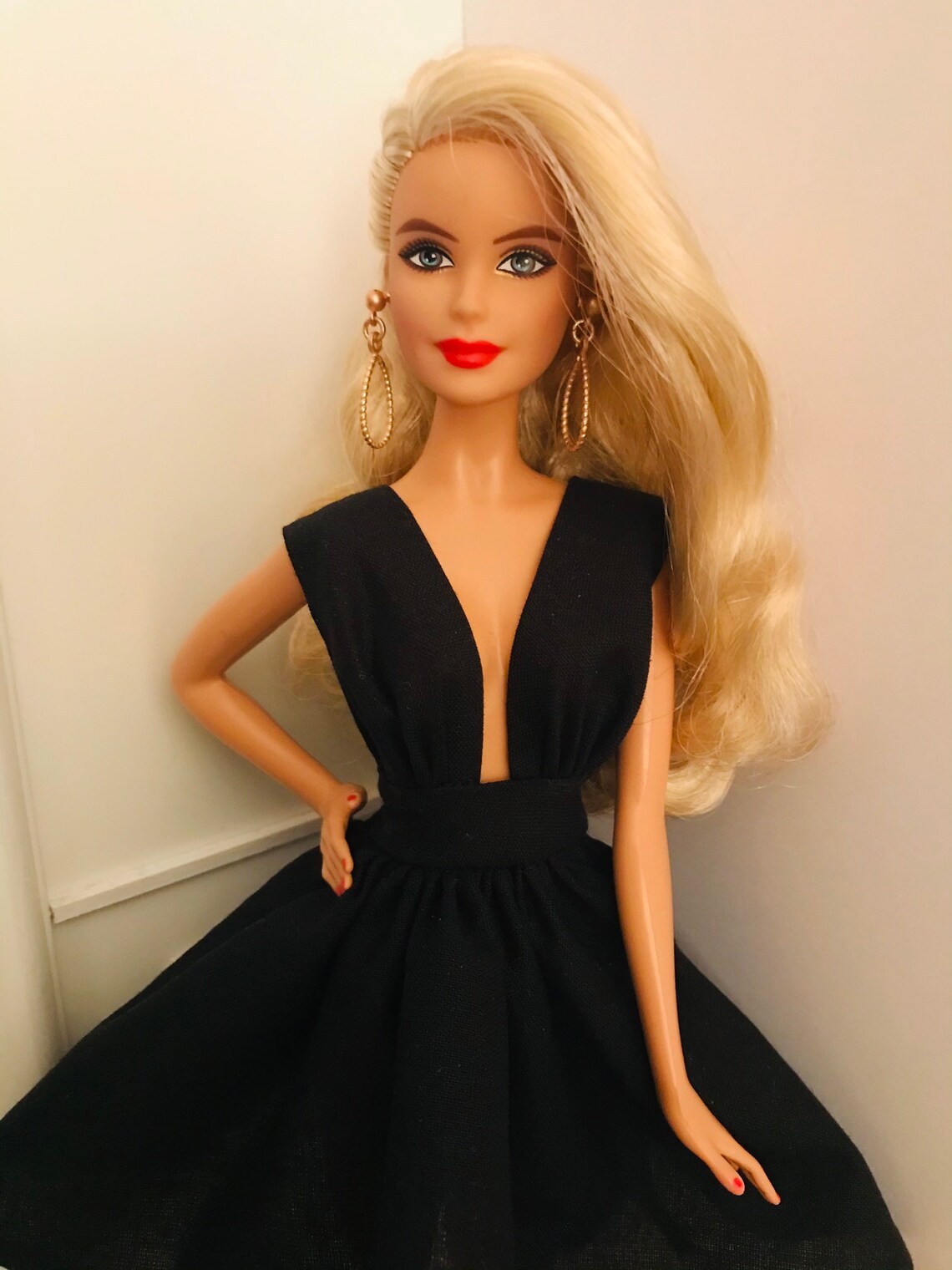 Black dress for Barbie | Etsy