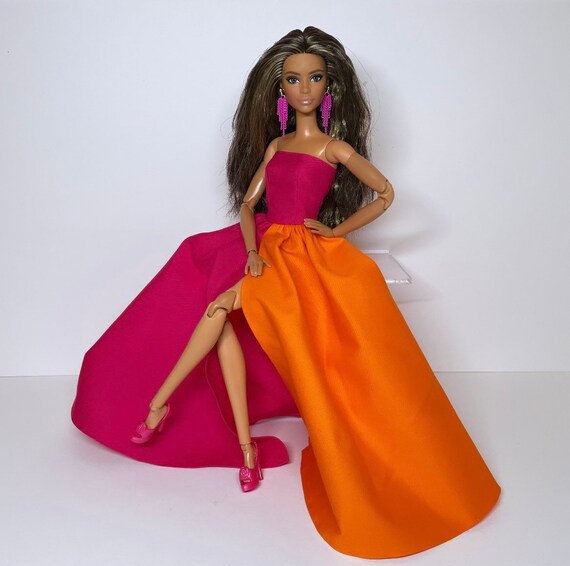 Fuschia and cheap orange dress