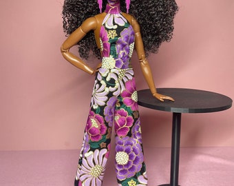 Floral Printed Jumpsuit for 1/6 Scale Dolls