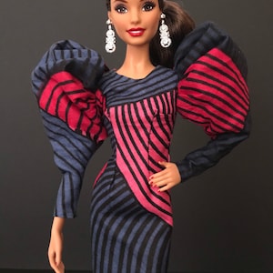 Dress with lamb sleeves for 1/6 scale dolls