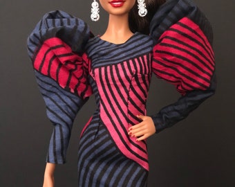 Dress with lamb sleeves for 1/6 scale dolls