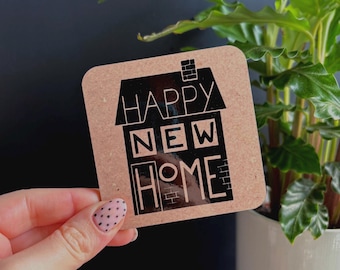 Happy New Home Coaster