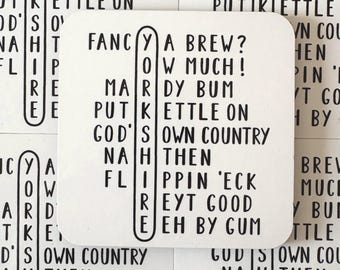 Yorkshire Acrostic Poem Coaster