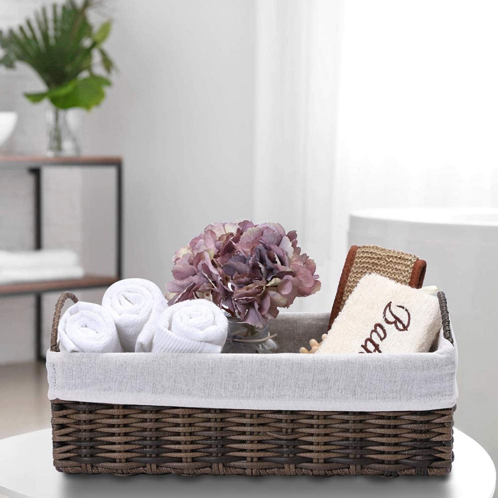 Small Wicker Storage Baskets Set Shelf Baskets Liner Etsy