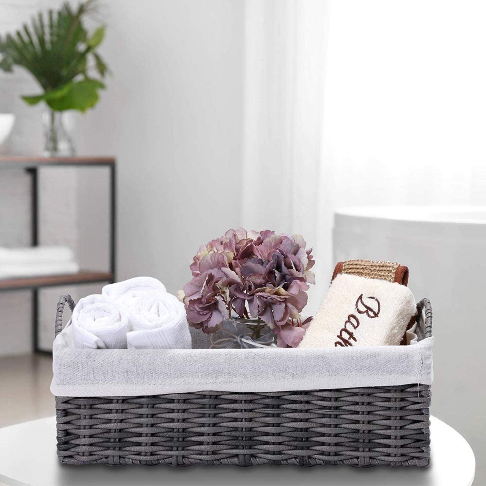 Small Wicker Storage Baskets Set Shelf Baskets Liner Etsy