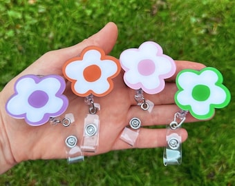 Beautiful flower Badge Reel, Nurse Badge Reel, Badge Reel, Nurse Badge Holder,Retractable Badge, Badge Holder, ID Badge, great gift