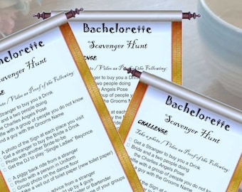 Bachelorette Scavenger Hunt Game – Fillable Party Card (PDF)