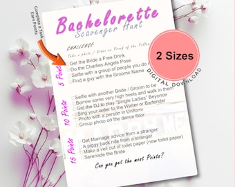 Bachelorette Scavenger Hunt Game – Printable Hens Night Activity (Fillable PDF)