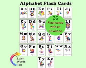 Animal Alphabet Flashcards – Educational Learning Tool (Digital Download)