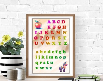Classroom Poster of the Alphabet Learn the ABCs with your children