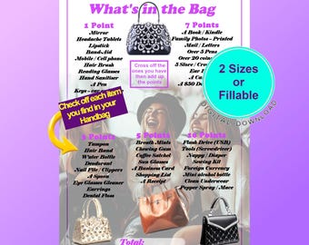 What's in the Bag - Bachelorette Party Game with Fillable card on your device