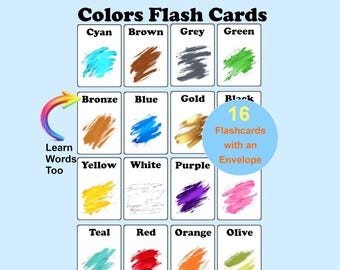 Learn Colours using Flashcards - teach your children the 16 main colors, Teachers Learning Aides