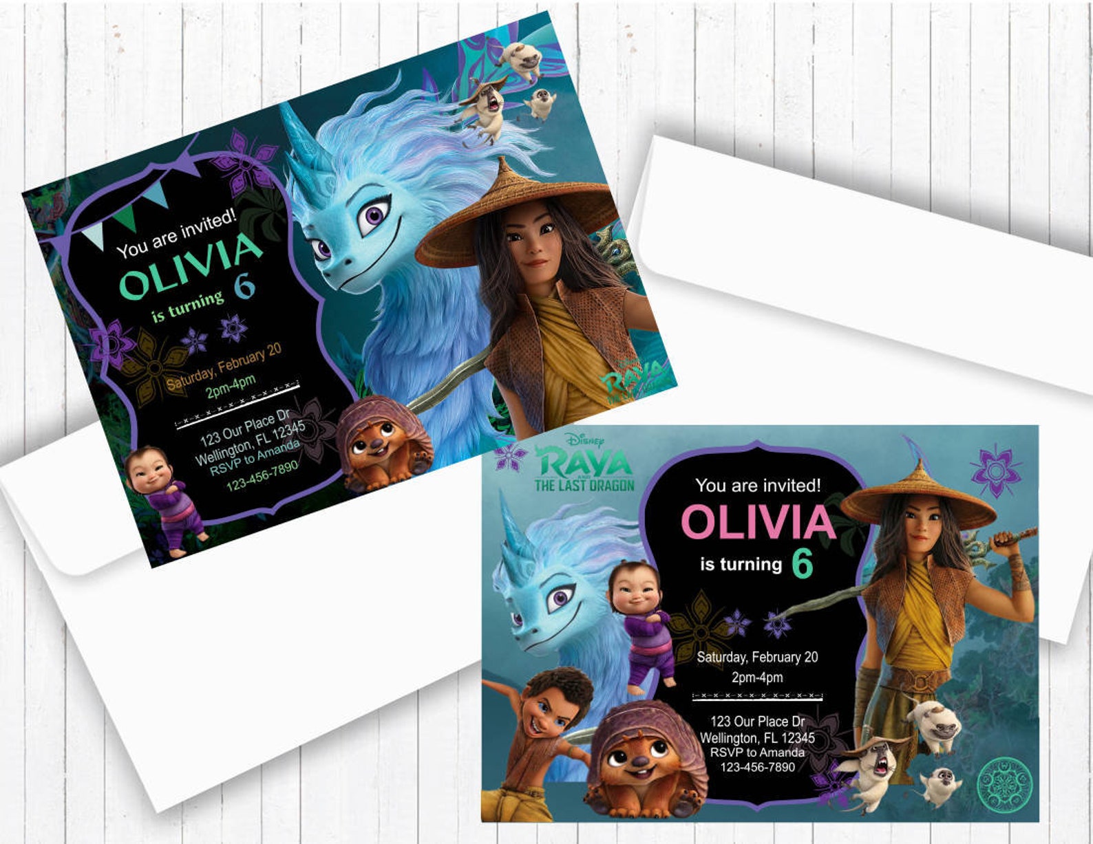 Raya Invitation Raya Birthday Party Made to Order Raya | Etsy