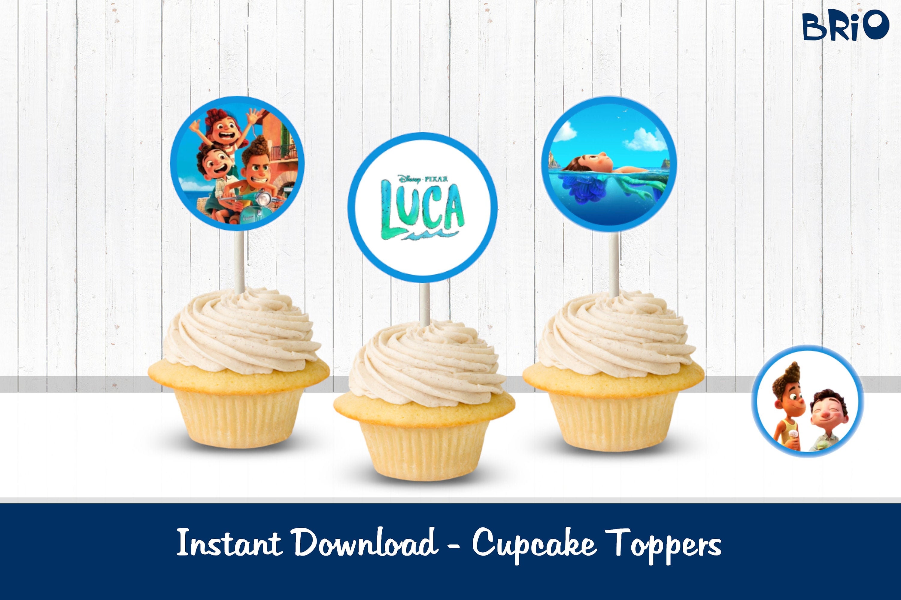 Luca Cupcake Toppers, Luca Birthday Party, Luca Party Decoration, Luc…