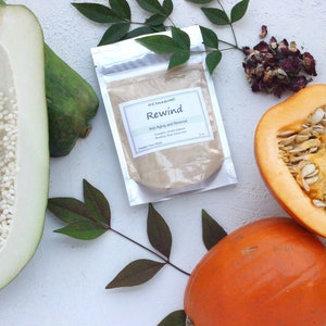 Rewind Face Mask Powder | Anti-aging and Renewal | Pumpkin & Green Papaya | 100% Natural | Vegan | Unscented - 2 OZ.