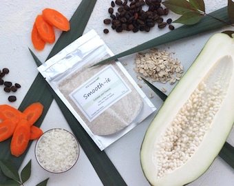 Smooth-ie Face Mask Powder | Exfoliate and Cleanse | Green Papaya & Carrot | 100% Natural | Vegan | Unscented - 2 OZ.
