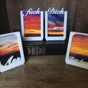 3D STL Print Files - Profane Photo Frames Collection - All 4 Files - @ss , B!tches, D!ck, F*ck