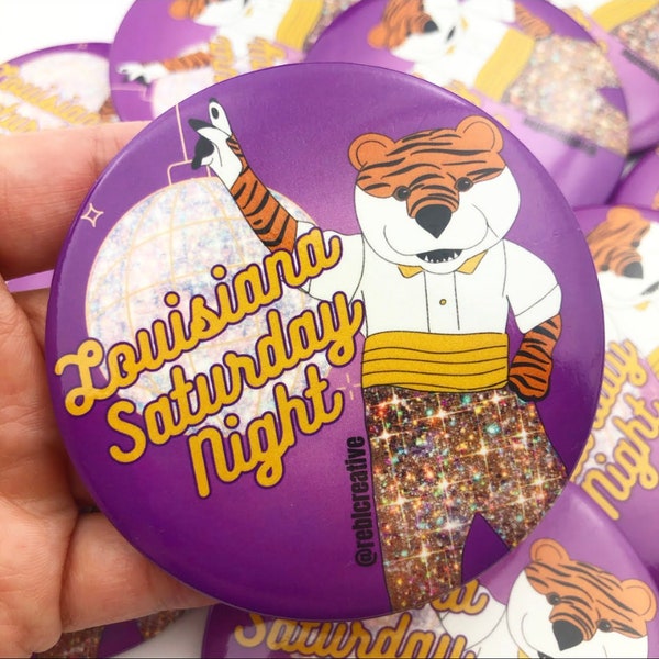 Game Day Button - Groovy Tigers