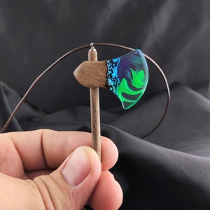 Aurora Axe pendant, Aurora Axe necklace, Northern lights axe pendant, Wooden resin axe pendant, Northern lights axe necklace, Gift for him