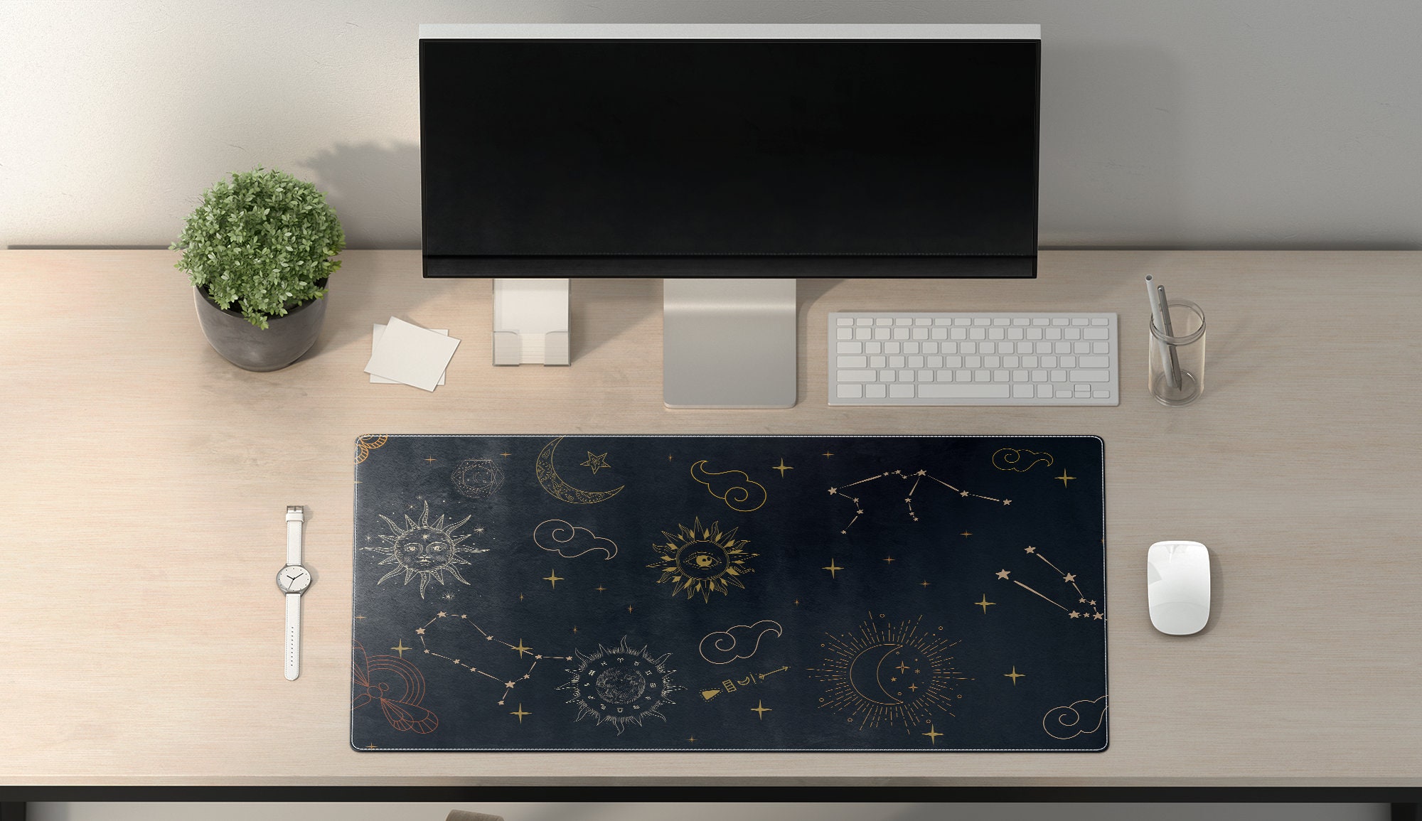 Desk Mat Galaxy Celestial Wide Desk Pad Large Mouse Pad | Etsy