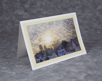 Augusta Wintry Morning/Van Gogh-like Sky Cityscape/Fine Art Greeting Card/Blank Photo Greeting Card/Soft Matte Excellent for Writing Notes