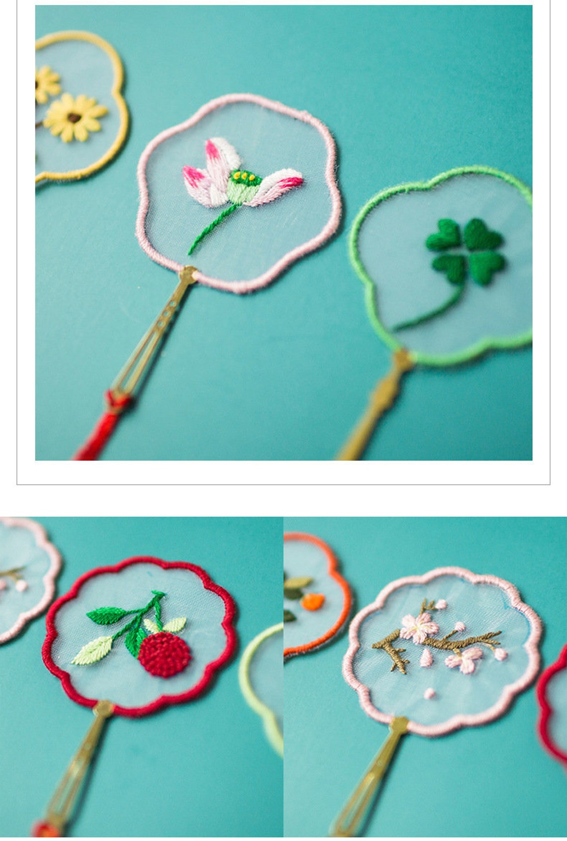Embroidery Bookmarks Diy Material Package Hand Embroidery Etsy