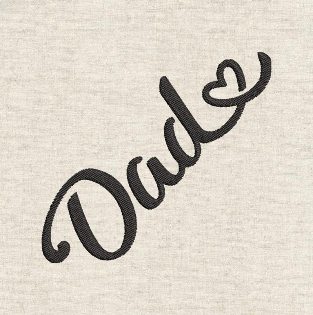 Dad Heart Embroidery Design, Cursive Word Art, Father Appreciation ...