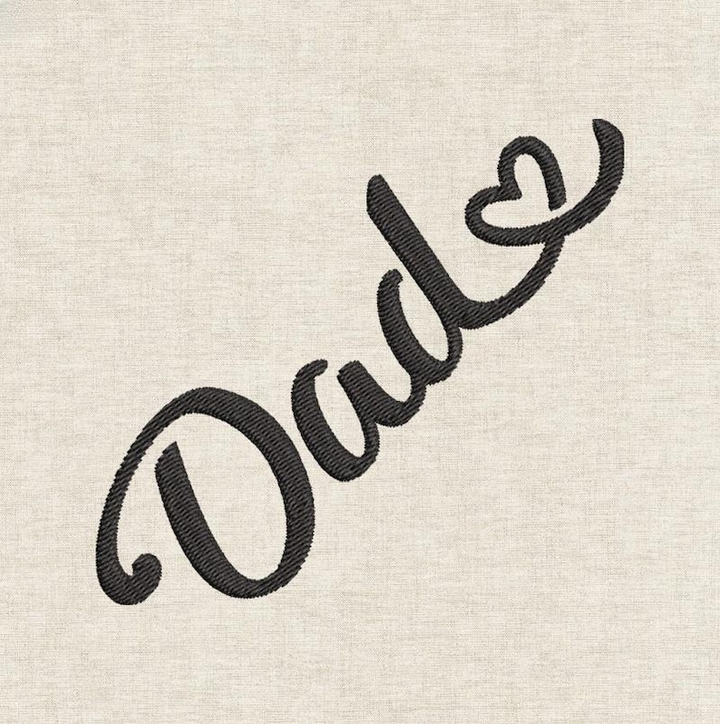 Dad Heart Embroidery Design, Cursive Word Art, Father Appreciation ...