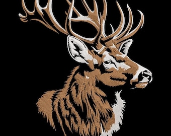 Deer Buck Portrait Embroidery Design, Antler Line Art, Wildlife Stitch Pattern, Hunting Lodge Decor, Machine Embroidery File