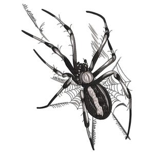 Black Spider Embroidery Design, Halloween Machine Embroidery Pattern, Spider Web Stitch File