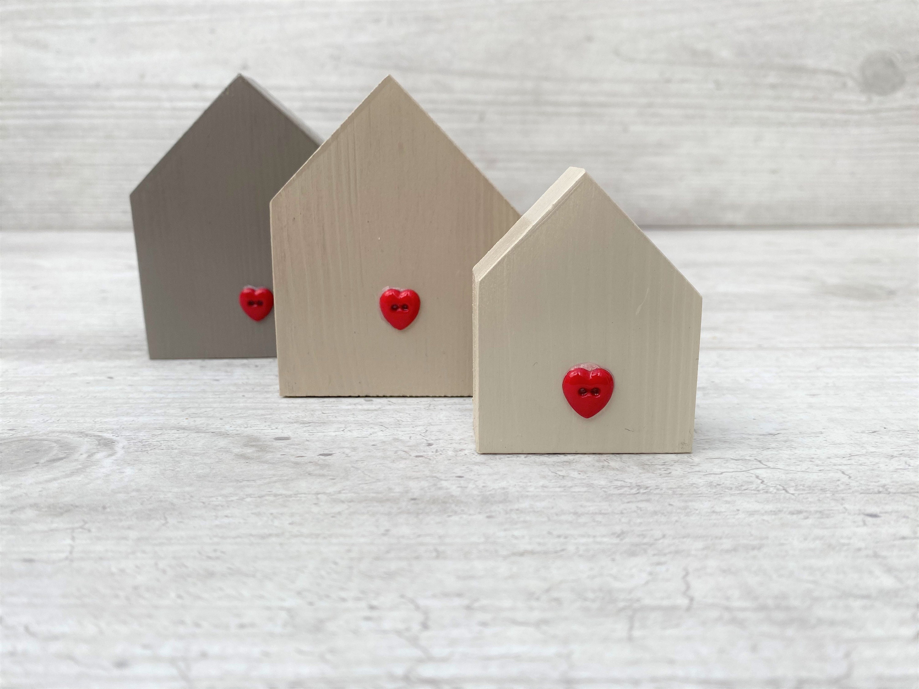Hand Painted Wooden Block Houses, New Home Gift, Hand Made and Painted, Gift for Loved One, New