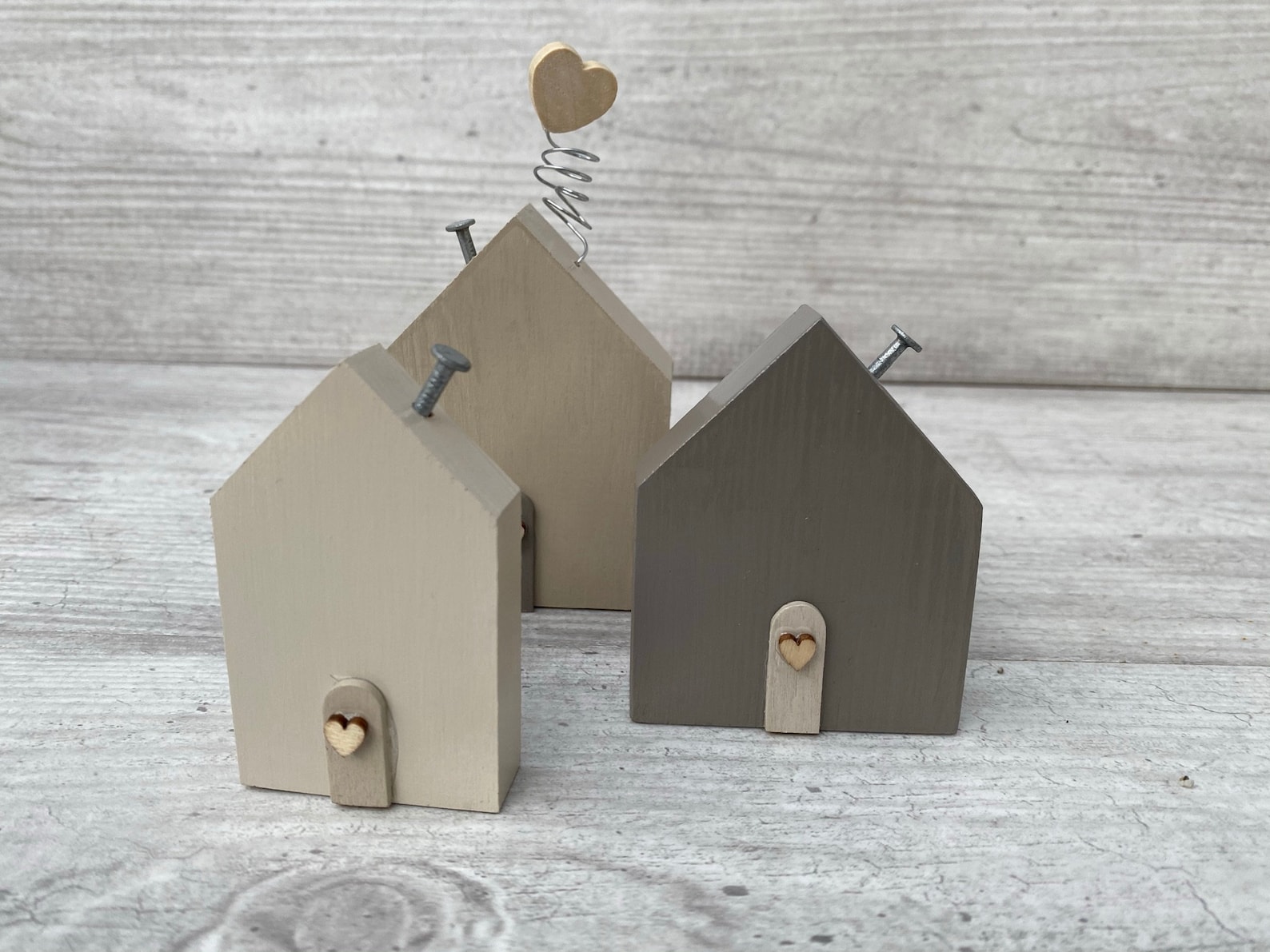 Little Wooden Houses Wooden Blocks Home Decoration New Home Etsy