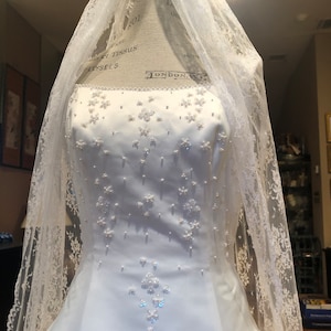 Delicate Wedding Veil with Comb: Custom Length Bridal Cape
