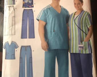 Scrub tops and pants Women’s and Men’s Simplicity 4101 Size AA S,M,L