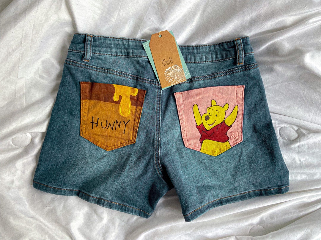 Denim Winnie-the-pooh Shorts - Etsy