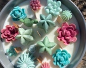 Succulent Centerpiece Large wooden wick Candle