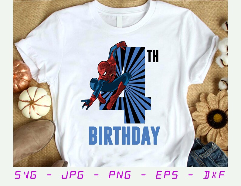 Download Marvel Spider-Man SVG Spider-Man Swinging 4th Birthday | Etsy