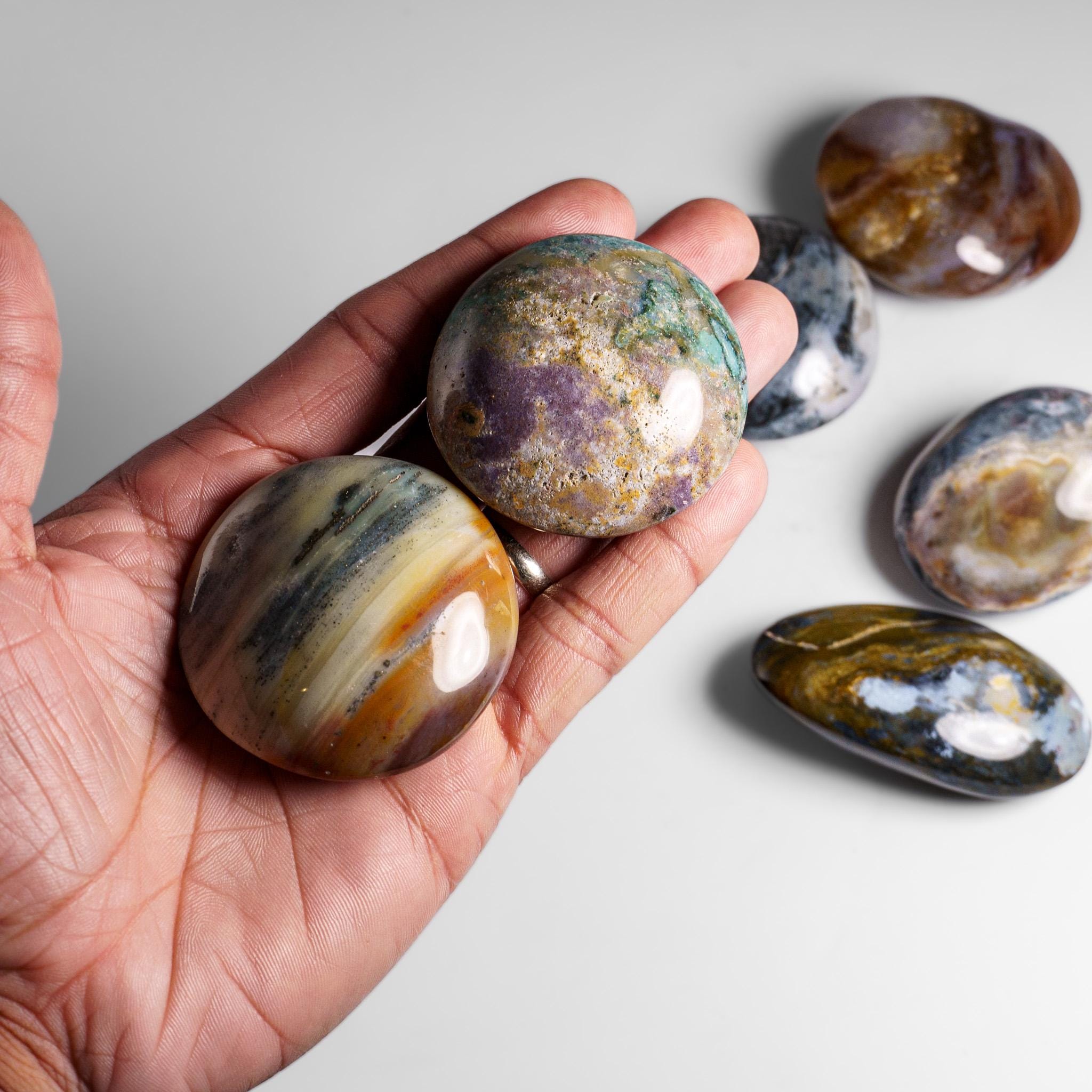 Ocean Jasper Crystal Crystal Palm Stone - Etsy