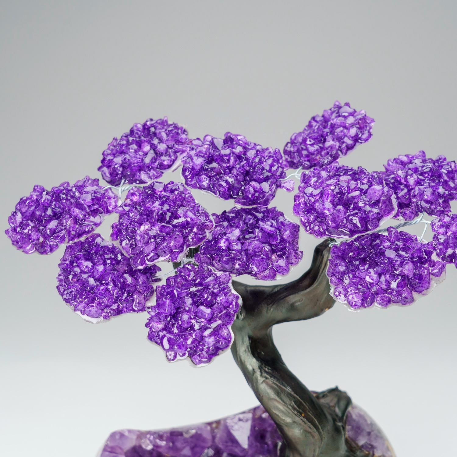Amethyst Crystal Bonsai Tree(1251 Gemstone Count) Chakra Tree With