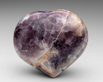 Polished Chevron Amethyst Heart from Brazil (385.2 grams)