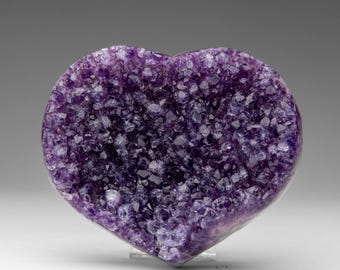 Genuine Amethyst Crystal Cluster Heart from Uruguay (494 grams)