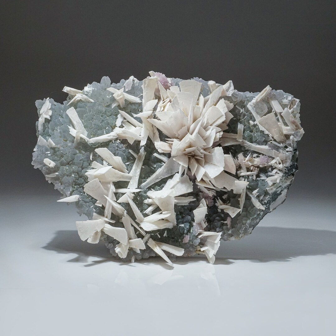White Anhydrate Crystals on Quartz Matrix From Gerais Mine, Brazil - Etsy