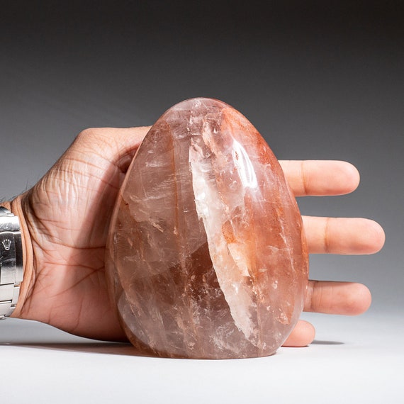 【天然石】ストロベリークォーツ フリーフォーム 本物の研磨済みストロベリークォーツ フレイムフリーフォーム