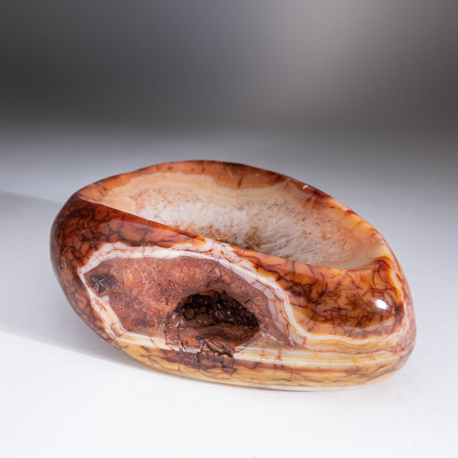 Polished Carnelian Agate Bowl 3.8 lbs CB37 Etsy