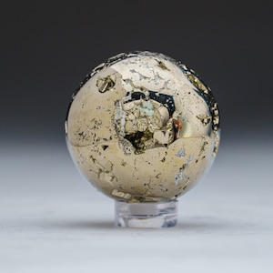 Polished Pyrite Sphere from Peru (1.25&quot;, 130 grams) - PS81