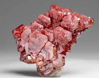 Vanadinite (Parallel Hoppered Growth) Crystal Cluster from Morocco (65.3 grams)