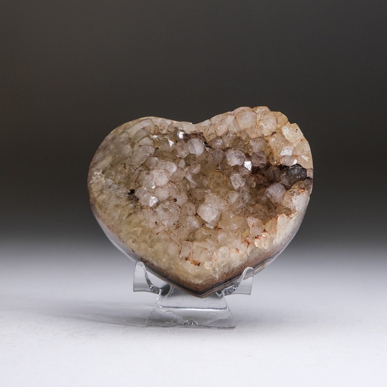 Corazón de cuarzo citrino de ágata bandeada genuina de Uruguay 291,2 gramos AGH112 imagen 1